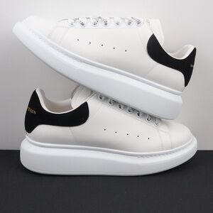 Alexander McQueen White Sneakers with Black Heel Accent - Men's Designer Style